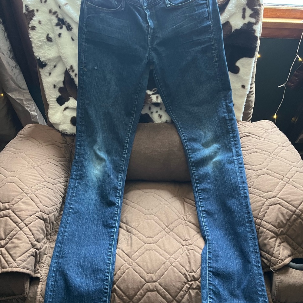 Earnest Sewn Dark Blue Straight Leg Jeans